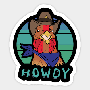 Aesthetic Howdy Chicken Sticker